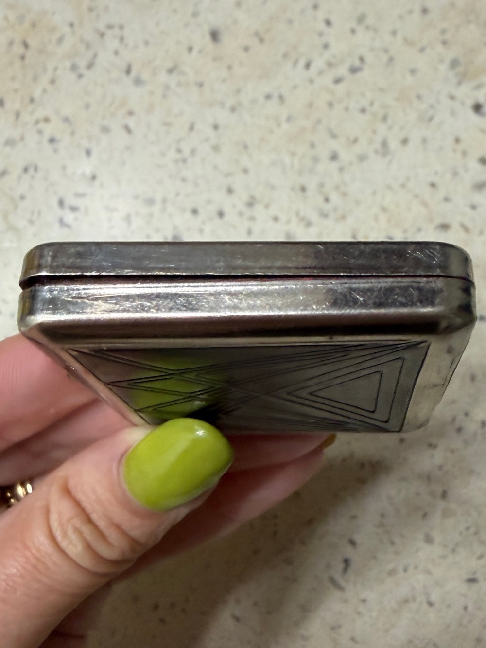 VTG 1930 Art Deco Enamel Double Vanity Compact Stylized Flapper Motif Rouge Puff - Picture 10 of 16